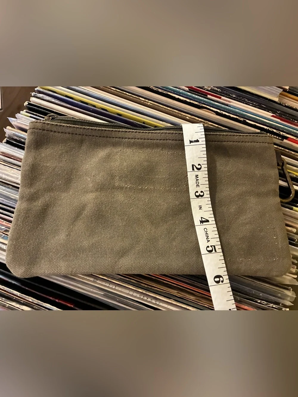 Olive Canvas Zip Pouch - Minimalist Carry